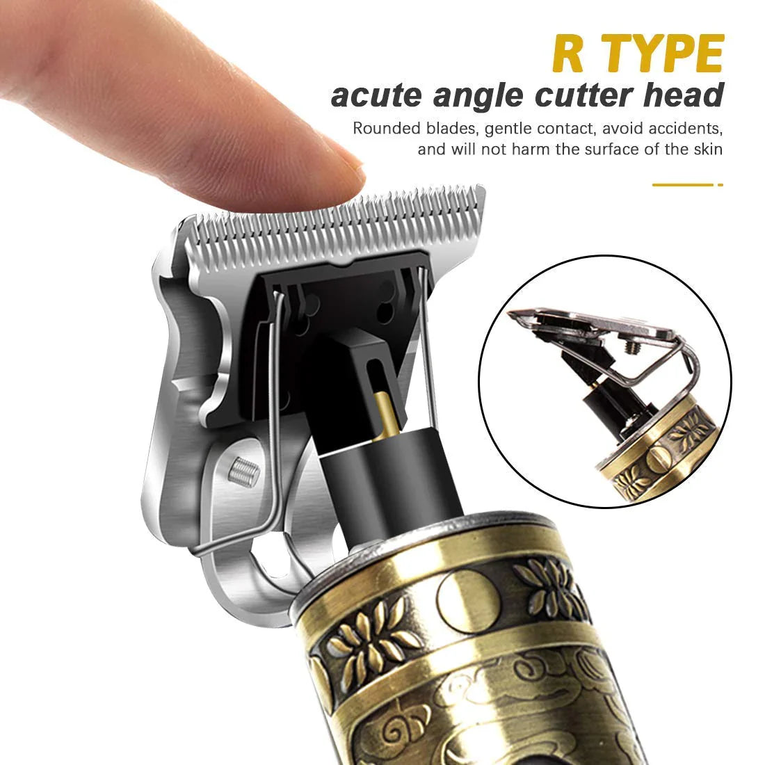 Rechargeable Golden Metal Hair Clipper Set